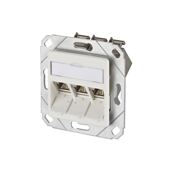METZ CONNECT Anschlussdose, Cat.6A 3xRJ45,Upk,rws TN E-DATmod-3Upk-rws